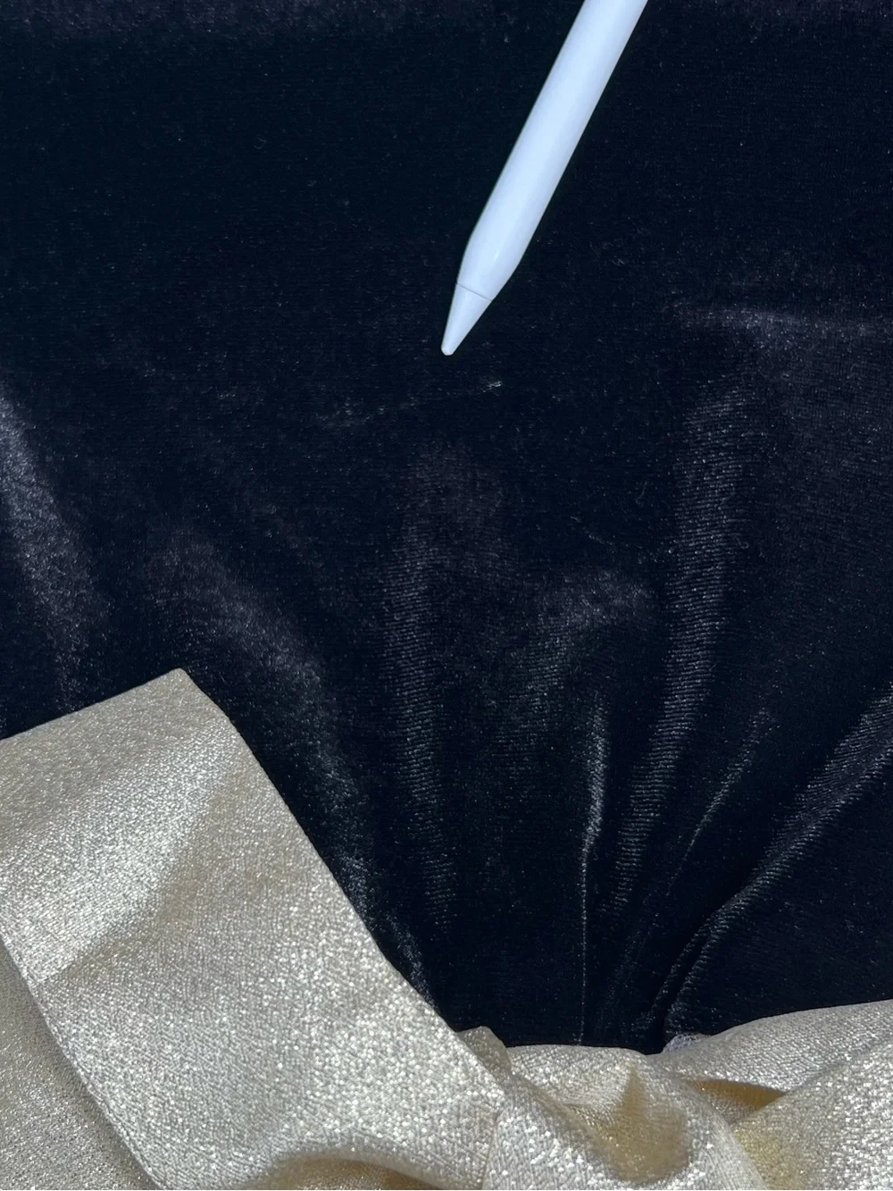 Rare Editions Black Velvet and Cream Tulle Dress Gold Bow and Embroidered Skirt